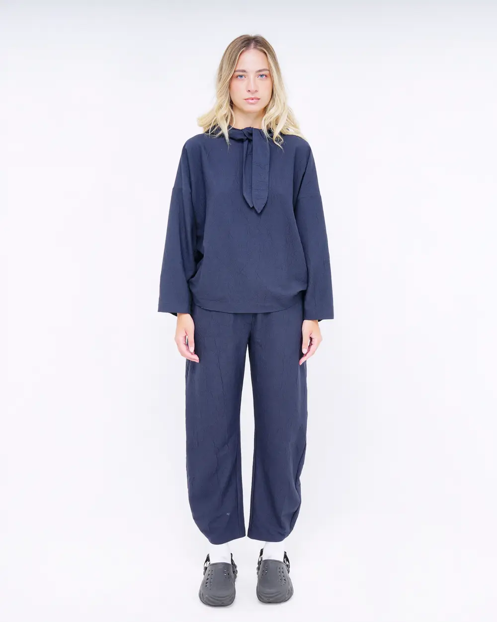 MAGLIA CON CAPPUCCIO FOULARD – immagine grande