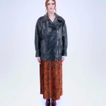BOMBER CHIODO IN VERA PELLE