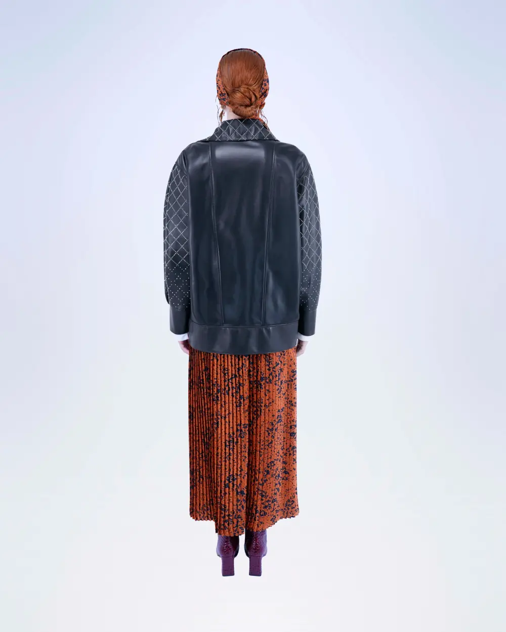 BOMBER CHIODO IN VERA PELLE