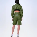 BOMBER CROPPED IN VERA PELLE
