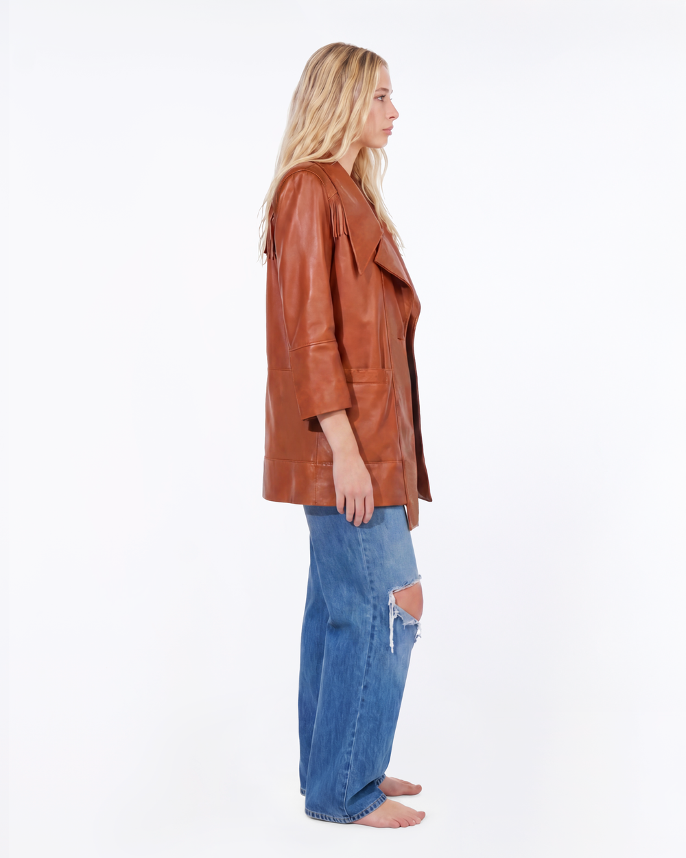 BLAZER IN VERA PELLE