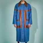 TRENCH CON INSERTI IN PELLE