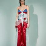 PANTALONE CUT-OUT IN VERA PELLE
