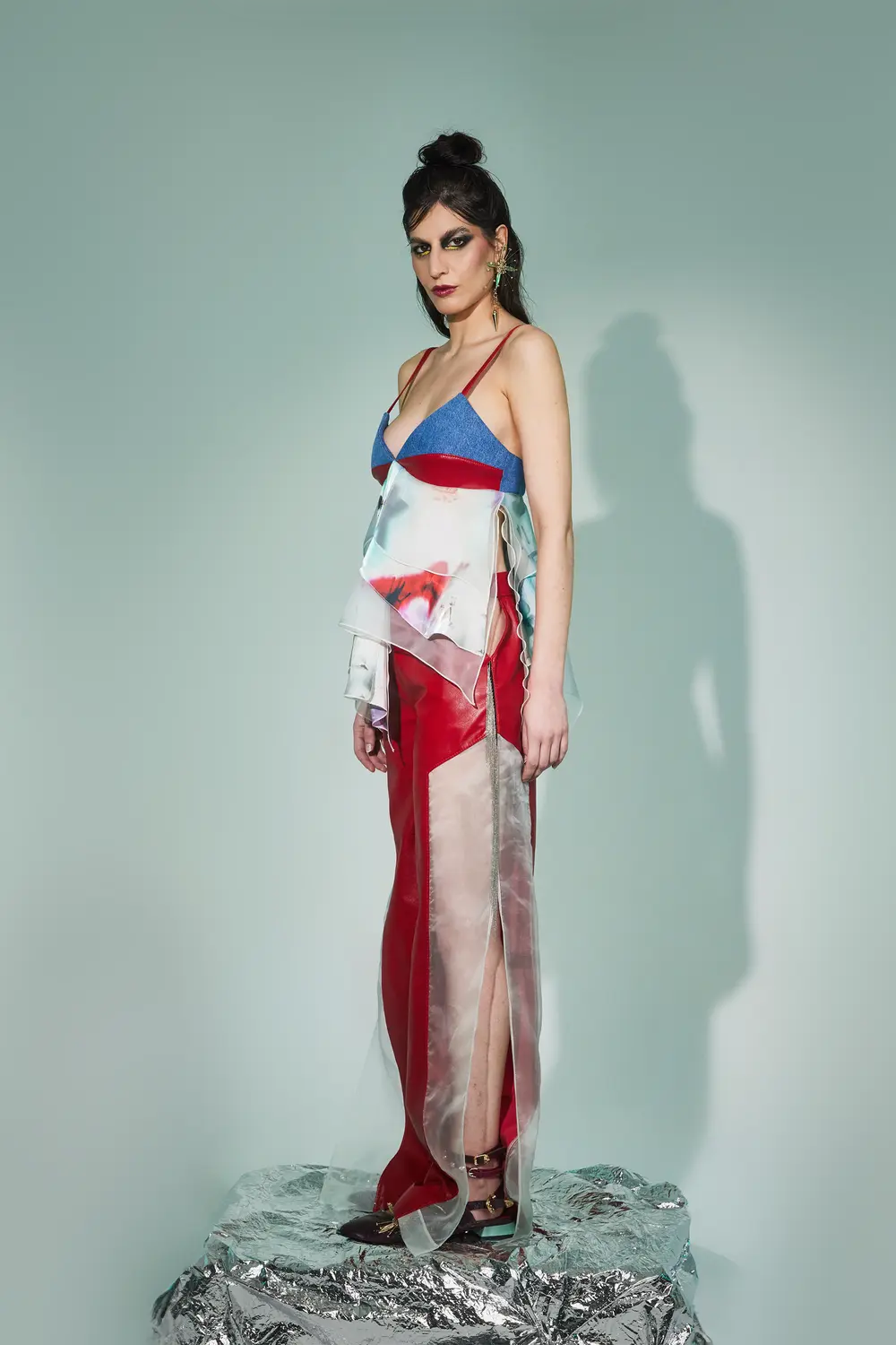 PANTALONE CUT-OUT IN PELLE--1