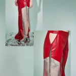 PANTALONE CUT-OUT IN VERA PELLE