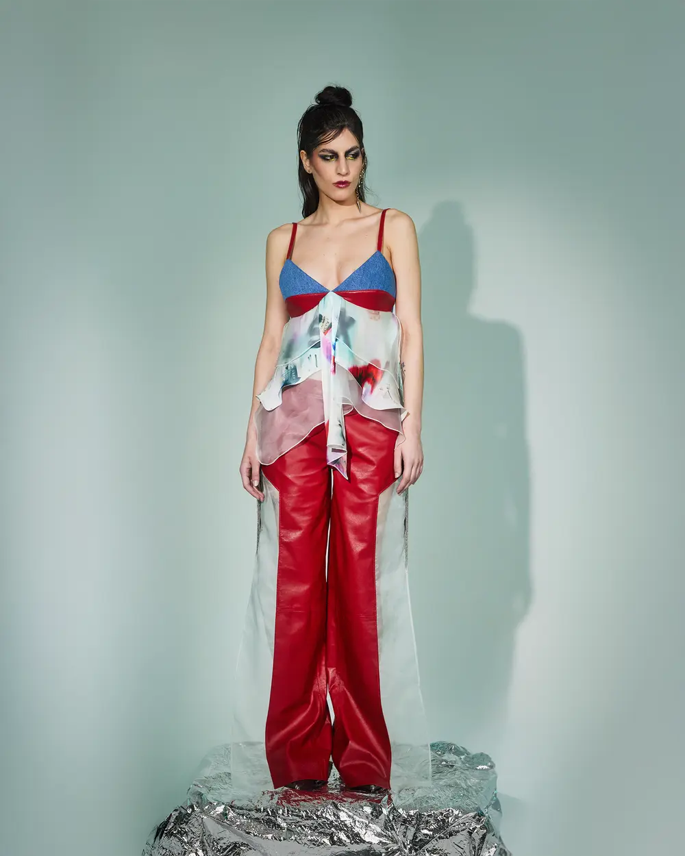PANTALONE CUT-OUT IN VERA PELLE
