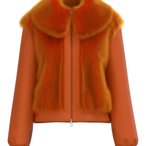PELLICCIA REX CON MANICHE IN VERA PELLE