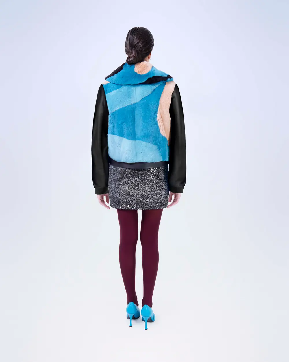 PELLICCIA REX CON MANICHE IN VERA PELLE